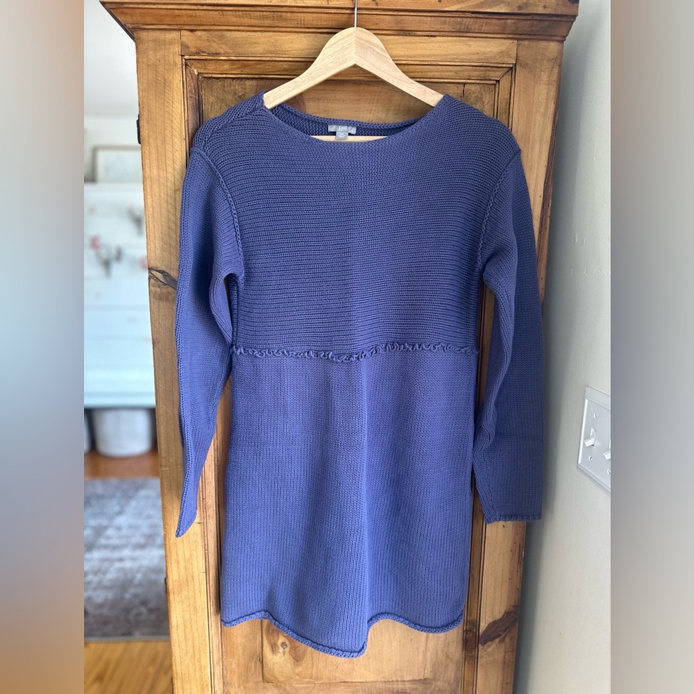 J. Jill Purple Knit Crewneck Sweater Dress XS